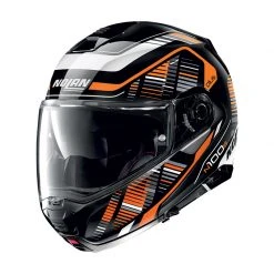 Policarbonato Nolan N100.5 Plus Starboard N-com Nero Arancio