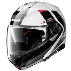 Policarbonato Nolan N100.5 Hilltop N-com Nero Bianco Lucido