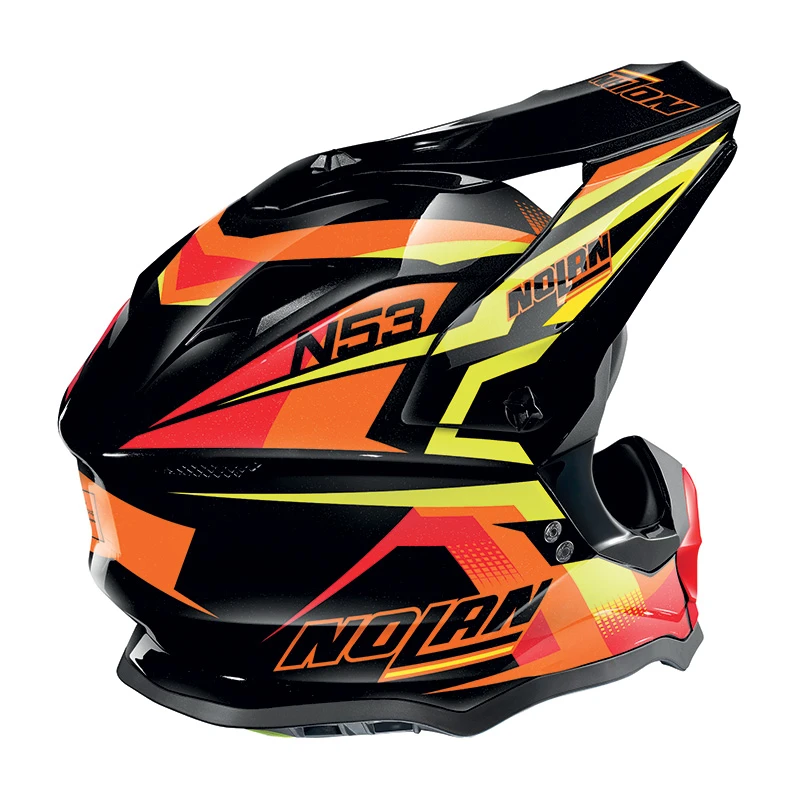 Policarbonato Nolan N53 Fender Giallo Arancio Nero 2 Policarbonato Nolan N53 Fender Giallo Arancio Nero - immagine 2