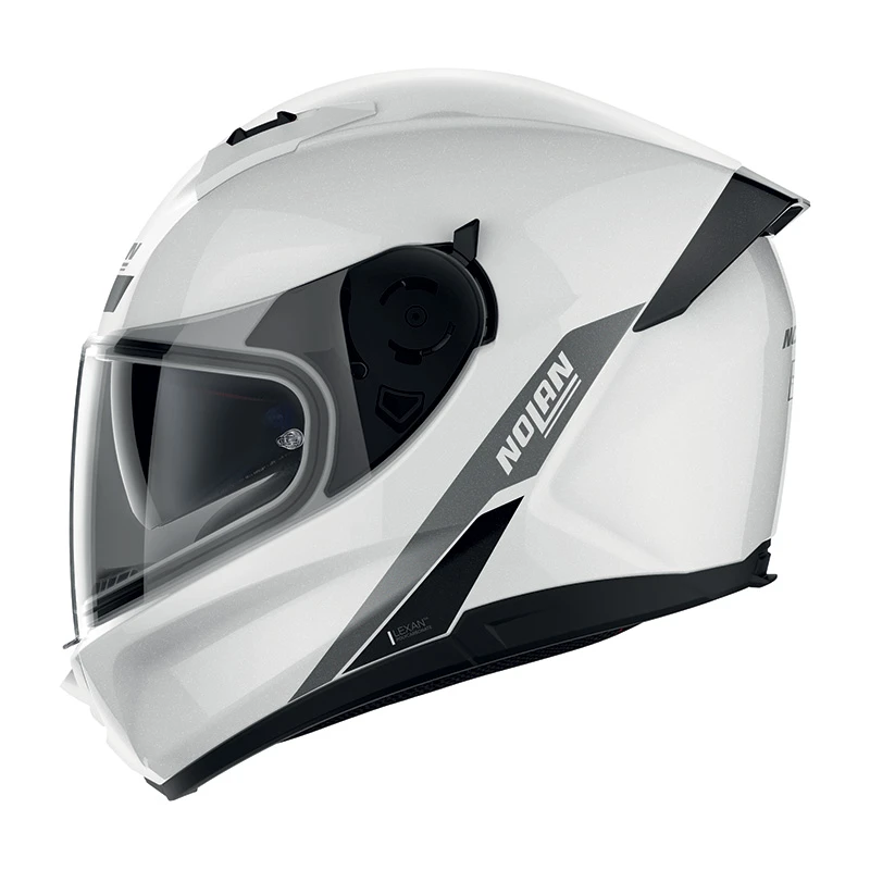 Policarbonato Nolan N60.6 Staple N-com Metal Bianco 2 Policarbonato Nolan N60.6 Staple N-com Metal Bianco - immagine 2