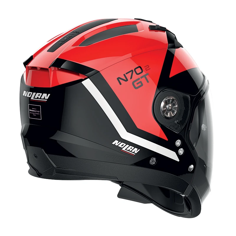 Mentoniera Removibile Nolan N70.2 Gt Glaring N-com Rosso Nero 4 Mentoniera Removibile Nolan N70.2 Gt Glaring N-com Rosso Nero - immagine 4