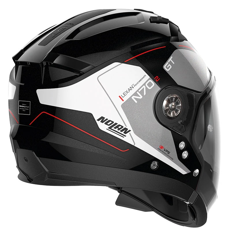 Mentoniera Removibile Nolan N70.2 Gt Lakota N-com Rosso Argento Nero 2 Mentoniera Removibile Nolan N70.2 Gt Lakota N-com Rosso Argento Nero - immagine 2