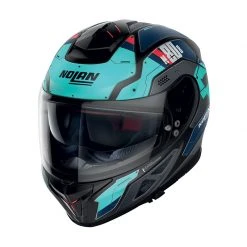 Policarbonato Nolan N80.8 Starscream N-com Teal Blu Nero Opaco