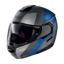 Policarbonato Nolan N90.3 Wilco N-com Blu Lava Grigio Opaco