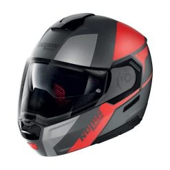 Policarbonato Nolan N90.3 Wilco N-com Rosso Lava Grigio Opaco